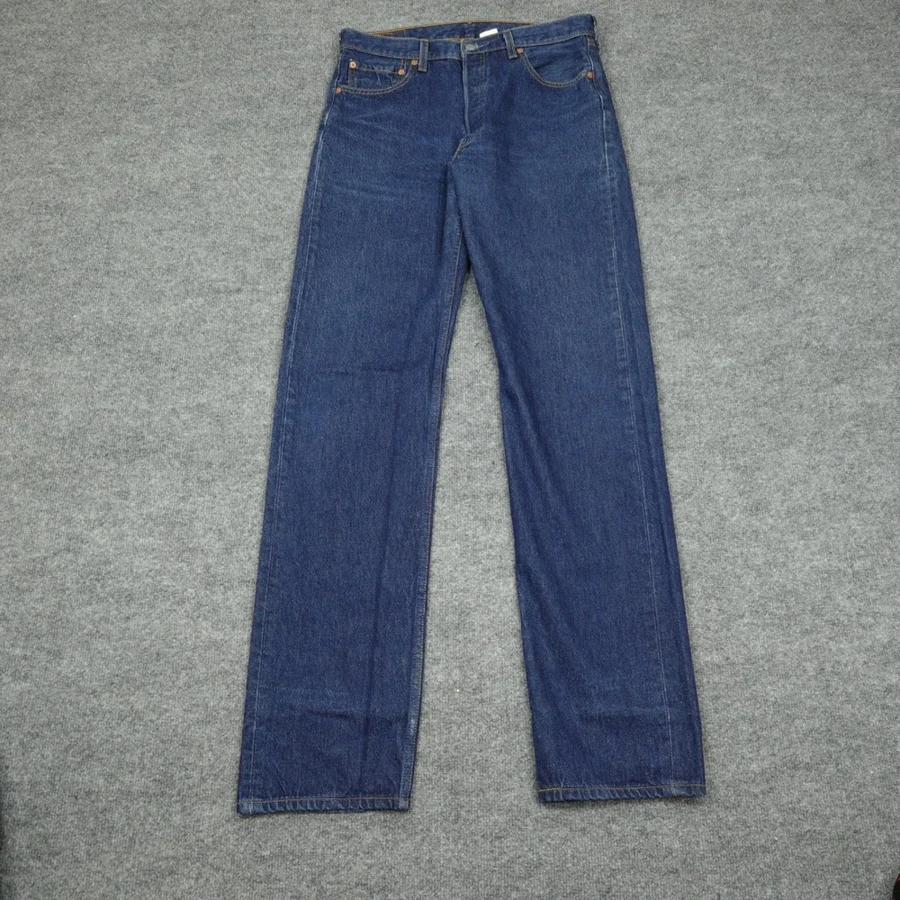 Vintage Levi's 501 Jeans Mens 34x36 Blue Straight Leg Button Fly Dark Wash Denim